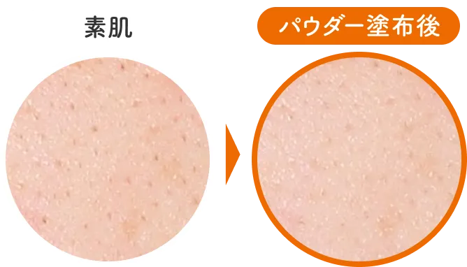パウダー塗布後に毛穴消える
