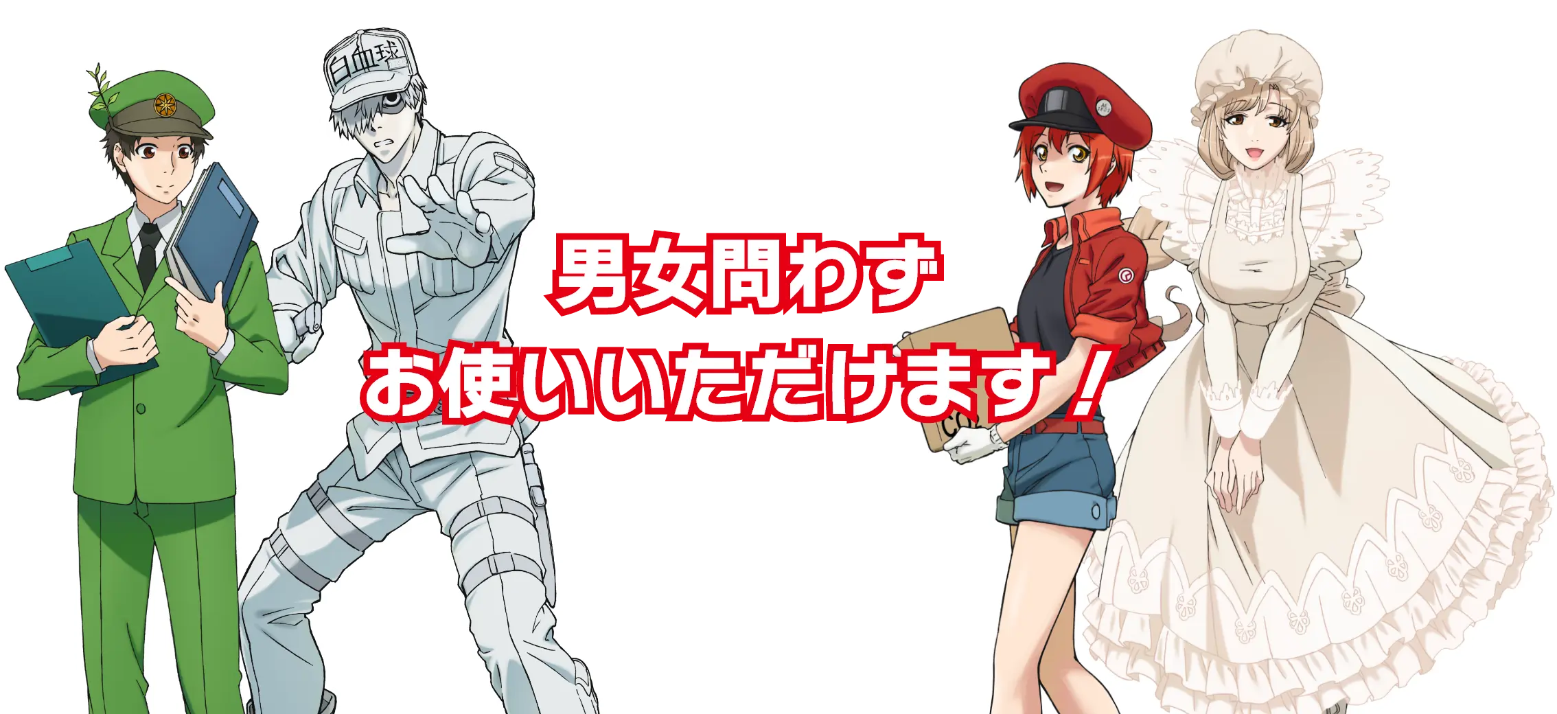 男女問わず お使いいただけます！｜『はたらく細胞』 樹状細胞・白血球・赤血球・マクロファージのイラスト