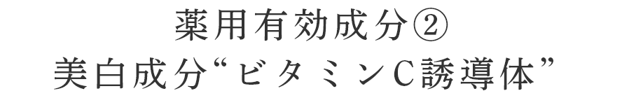 薬用有効成分② 美白成分“ビタミンC誘導体” 