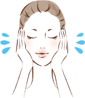 メイクを落とす女性のイラスト