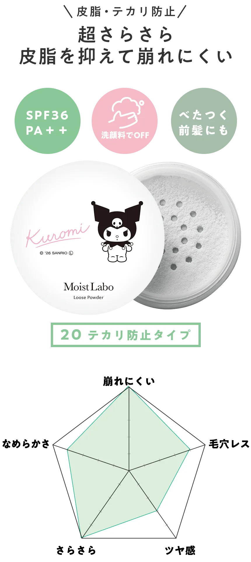 超さらさら皮脂を抑えて崩れにくい