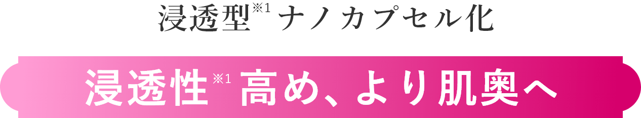 浸透型ナノカプセル化 浸透性 高め、より肌奥へ